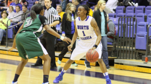 Cierra Jackson looks for a opening in the Young Harris defense in Wednesday's 69-59 loss.