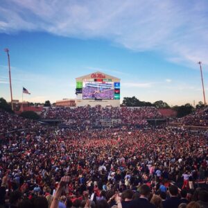 Ole Miss students storm the field 
